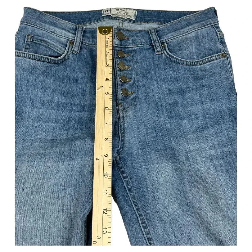 Free People Button Fly Raw Hem Jeans - Picture 7 of 10